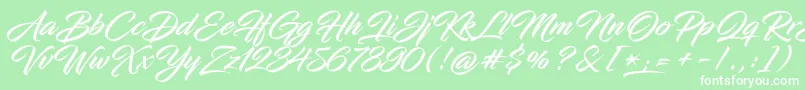 InfiniteStrokeBolderCond Font – White Fonts on Green Background