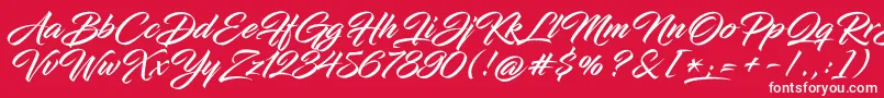 InfiniteStrokeBolderCond Font – White Fonts on Red Background