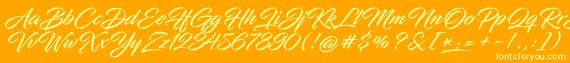 フォントInfiniteStrokeBolderCond – オレンジの背景に黄色の文字