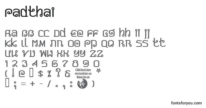 A fonte PadThai – alfabeto, números, caracteres especiais