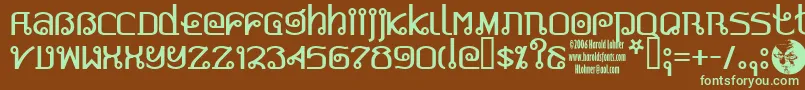 PadThai Font – Green Fonts on Brown Background