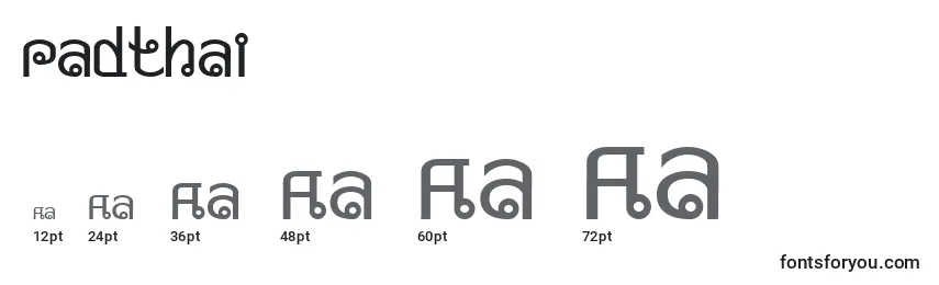 PadThai Font Sizes