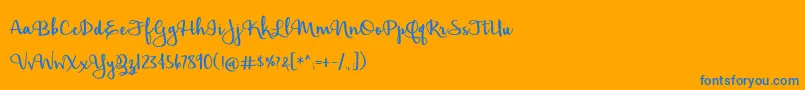 HickoryJack-Schriftart – Blaue Schriften auf orangefarbenem Hintergrund