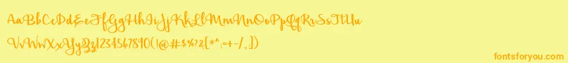 HickoryJack Font – Orange Fonts on Yellow Background