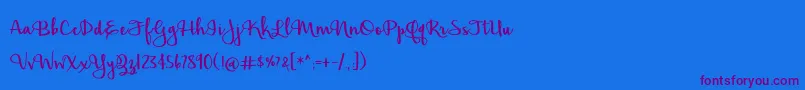 HickoryJack Font – Purple Fonts on Blue Background