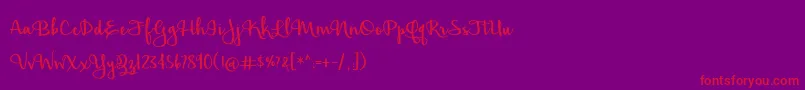 HickoryJack-Schriftart – Rote Schriften auf violettem Hintergrund