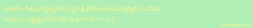 HickoryJack Font – Yellow Fonts on Green Background