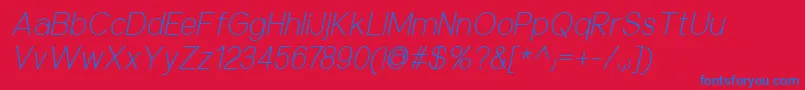 NuorderLightitalic Font – Blue Fonts on Red Background