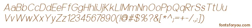 NuorderLightitalic Font – Brown Fonts on White Background