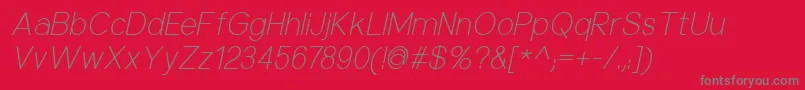 NuorderLightitalic Font – Gray Fonts on Red Background