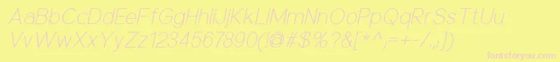 NuorderLightitalic Font – Pink Fonts on Yellow Background