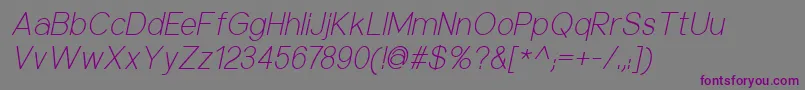 Шрифт NuorderLightitalic – фиолетовые шрифты на сером фоне