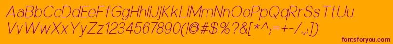 NuorderLightitalic Font – Purple Fonts on Orange Background