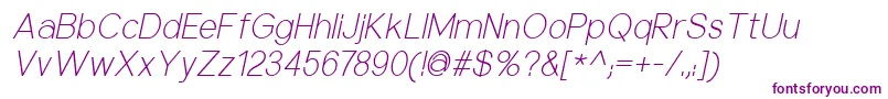 NuorderLightitalic Font – Purple Fonts on White Background