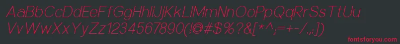 NuorderLightitalic Font – Red Fonts on Black Background