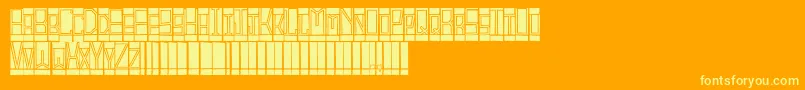 Blocts Font – Yellow Fonts on Orange Background