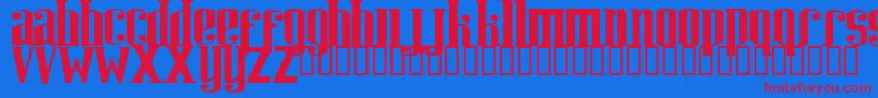 Riweuk Font – Red Fonts on Blue Background