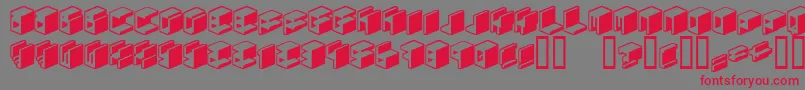 フォントUnicode0 – 赤い文字の灰色の背景