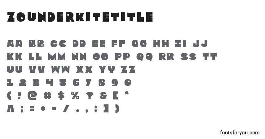 Schriftart Zounderkitetitle – Alphabet, Zahlen, spezielle Symbole