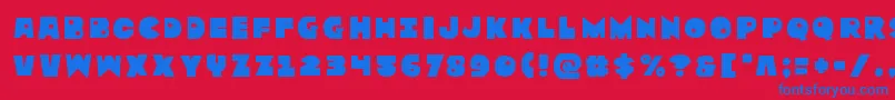 Zounderkitetitle-fontti – siniset fontit punaisella taustalla