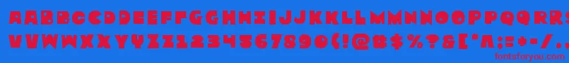 Zounderkitetitle Font – Red Fonts on Blue Background