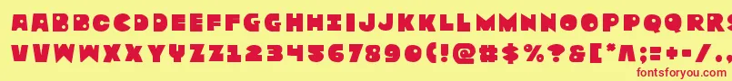 Zounderkitetitle Font – Red Fonts on Yellow Background