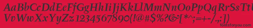 TyfamditcTtРљСѓСЂСЃРёРІ Font – Black Fonts on Red Background