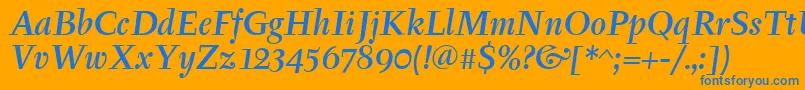 TyfamditcTtРљСѓСЂСЃРёРІ Font – Blue Fonts on Orange Background