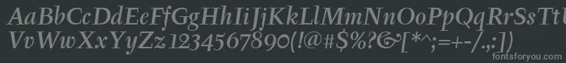 TyfamditcTtРљСѓСЂСЃРёРІ Font – Gray Fonts on Black Background