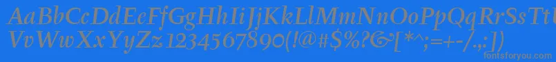 TyfamditcTtРљСѓСЂСЃРёРІ Font – Gray Fonts on Blue Background