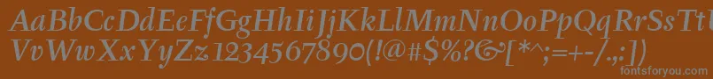 TyfamditcTtРљСѓСЂСЃРёРІ Font – Gray Fonts on Brown Background