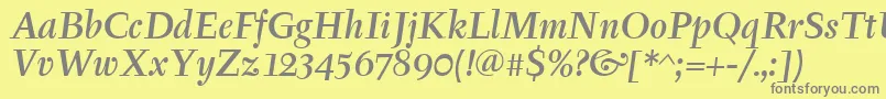 TyfamditcTtРљСѓСЂСЃРёРІ Font – Gray Fonts on Yellow Background