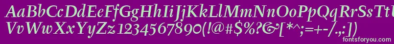 TyfamditcTtРљСѓСЂСЃРёРІ Font – Green Fonts on Purple Background