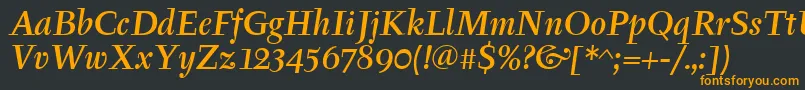 TyfamditcTtРљСѓСЂСЃРёРІ Font – Orange Fonts on Black Background