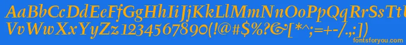 TyfamditcTtРљСѓСЂСЃРёРІ Font – Orange Fonts on Blue Background
