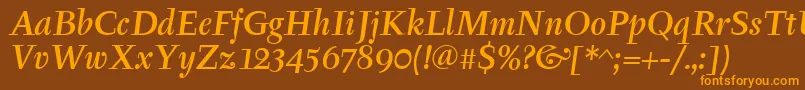 TyfamditcTtРљСѓСЂСЃРёРІ Font – Orange Fonts on Brown Background