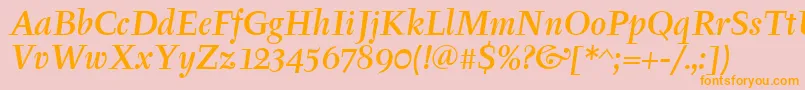 TyfamditcTtРљСѓСЂСЃРёРІ Font – Orange Fonts on Pink Background