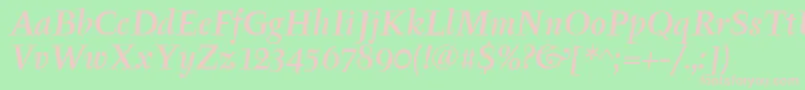 TyfamditcTtРљСѓСЂСЃРёРІ Font – Pink Fonts on Green Background