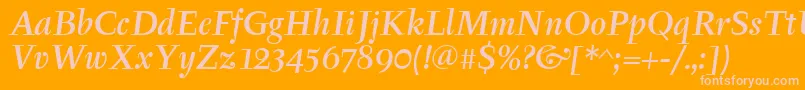 TyfamditcTtРљСѓСЂСЃРёРІ Font – Pink Fonts on Orange Background