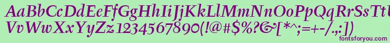 TyfamditcTtРљСѓСЂСЃРёРІ Font – Purple Fonts on Green Background