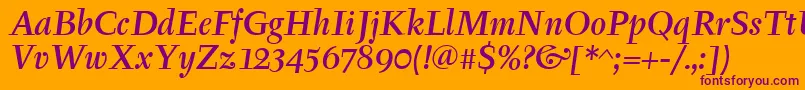 TyfamditcTtРљСѓСЂСЃРёРІ Font – Purple Fonts on Orange Background