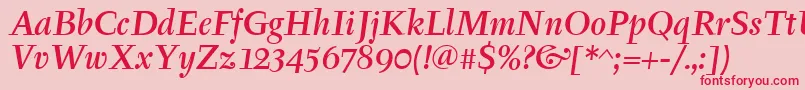 TyfamditcTtРљСѓСЂСЃРёРІ Font – Red Fonts on Pink Background