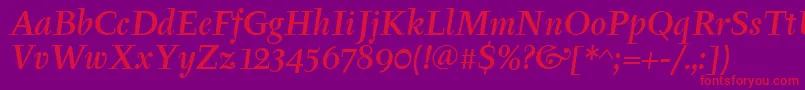 TyfamditcTtРљСѓСЂСЃРёРІ Font – Red Fonts on Purple Background