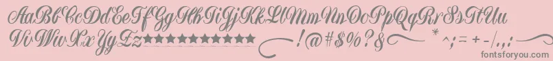 YugoslaviaScriptDemoFfp-Schriftart – Graue Schriften auf rosa Hintergrund