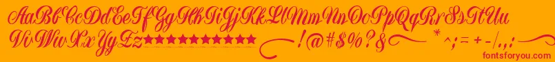 fuente YugoslaviaScriptDemoFfp – Fuentes Rojas Sobre Fondo Naranja