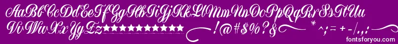 YugoslaviaScriptDemoFfp Font – White Fonts on Purple Background