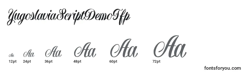 YugoslaviaScriptDemoFfp Font Sizes