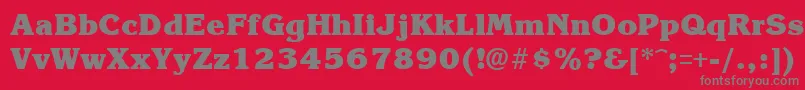 Fonte KroneextraboldRegular – fontes cinzas em um fundo vermelho