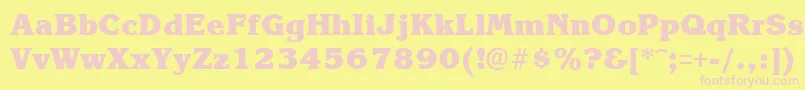 KroneextraboldRegular Font – Pink Fonts on Yellow Background