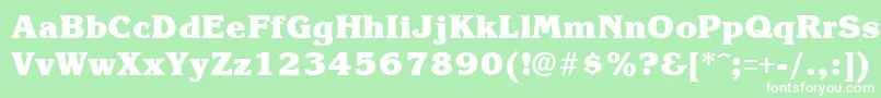 Шрифт KroneextraboldRegular – белые шрифты на зелёном фоне